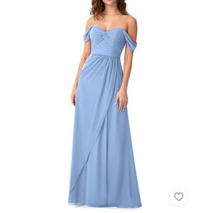 Azazie Steel Blue bridesmaids dress